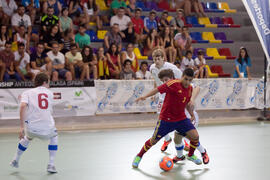 Partido España contra República Checa. 14º Campeonato del Mundo Universitario de Fútbol Sala 2014 (FUTSAL). Antequera. Julio de 2014