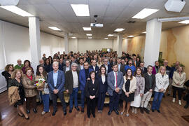 Foto de grupo. Toma de posesión de Ana José Cisneros Ruiz como nueva decana de la Facultad de Ciencias Económicas y Empresariales de la Universidad de Málaga. Campus de El Ejido. Enero de 2025