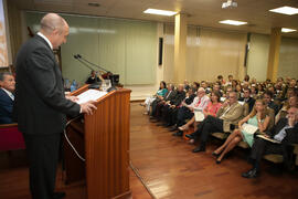 Eugenio José Luque en el acto conmemorativo del 50 Aniversario de la Facultad de Económicas. Facultad de Ciencias Económicas y Empresariales. Octubre de 2015