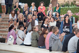 Acto de bienvenida a los alumnos Erasmus de la Universidad de Málaga. Jardín botánico. Octubre de 2010