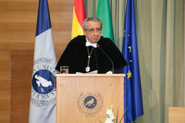 José Ángel Narváez en la investidura como Doctor "Honoris Causa" de Antonio Luque por la Facultad de Ciencias de la Universidad de Málaga. Edificio del Rectorado. Octubre de 2016
