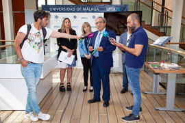Intervención de José Ángel Narváez en la inauguración de la exposición "Aguyjevete 2019. Muestra MBYA GUARANÍ". Edificio del Rectorado de la Universidad de Málaga. Junio de 2019