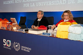 Intervención de José Ángel Narváez. Investidura de nuevos doctores por la Universidad de Málaga. Paraninfo. Junio de 2022