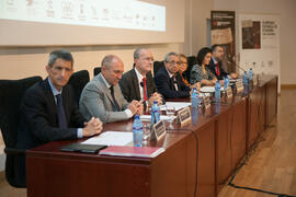 Mesa presidencial. Entrega de premios en el Paraninfo de la Universidad de Málaga. Olimpiada Española de Economía, Fase Nacional. Junio de 2015