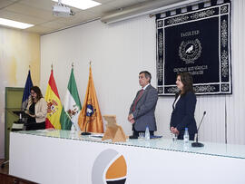 Discurso de Elsa Marina Álvarez. Toma de posesión de Ana José Cisneros Ruiz como nueva decana de la Facultad de Ciencias Económicas y Empresariales de la Universidad de Málaga. Campus de El Ejido. Enero de 2025