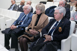 Asistentes a la conferencia "El tiempo del Quijote", del Catedrático de Historia Económica Juan Francisco Zambrana. Sala de Conferencias del Museo Carmen Thyssen. Marzo de 2016