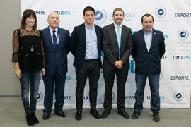 Foto de grupo. 7º Congreso Internacional de Actividad Física Deportiva para Mayores. Escuela Técnica Superior de Ingeniería de Telecomunicaciones y de Informática. Noviembre de 2017