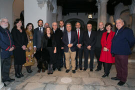 Inauguración de la exposición "Aguatintas por Seguiriyas", de Eugenio Chicano. Palacio Episcopal de Málaga. Enero de 2019