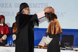 Investidura de Andrea Goldsmith como doctora "Honoris Causa" por la Escuela Técnica Superior de Ingeniería de Telecomunicación de la Universidad de Málaga. Paraninfo. Octubre de 2024