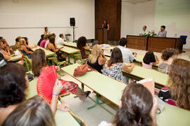 Intervención de Felisa Ramos. Graduación en el CIE de la Universidad de Málaga. Centro Internacional de Español. Agosto de 2014