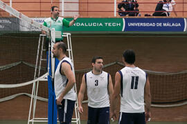 Partido masculino Universidad de Málaga - Universidad de Vigo. Campeonato de España Universitario de Voleibol. Complejo Polideportivo Universitario. Abril de 2018