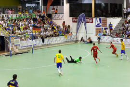 Partido Rusia contra Brasil. 14º Campeonato del Mundo Universitario de Fútbol Sala 2014 (FUTSAL). Antequera. Julio de 2014