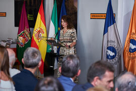 Intervención de Macarena Parrado. Inauguración del mural de Ángel Idígoras en la Facultad de Ciencias Económicas y Empresariales de la Universidad de Málaga. Campus de El Ejido. Junio de 2022