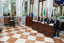 Nombramiento de Eugenio Chicano como miembro de la Real Academia de Bellas Artes de San Telmo. Salón de los Espejos, Ayuntamiento de Málaga. Septiembre de 2016