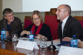José Francisco Murillo, Adelaida de la Calle y Eugenio José Luque en la inauguración de las IX Jornadas Andaluzas de Enseñanza de Economía. Facultad de Ciencias Económicas y Empresariales. Febrero de 2016