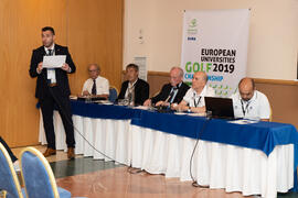 Reunión técnica. Campeonato Europeo de Golf Universitario. Antequera. Junio de 2019