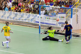 Partido Brasil contra España. 14º Campeonato del Mundo Universitario de Fútbol Sala 2014 (FUTSAL). Antequera. Julio de 2014