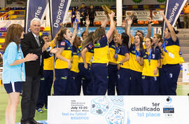 Medalla de oro para Brasil. Acto de clausura y entrega de medallas. 14º Campeonato del Mundo Universitario de Fútbol Sala 2014 (FUTSAL). Antequera. Julio de 2014