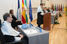 Investidura como Doctor "Honoris Causa" de Antonio Soler por la Facultad de Filosofía y Letras de la Universidad de Málaga. Paraninfo. Junio de 2016