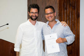 José Manuel Rodríguez con Valerio Ciriello en su graduación. Centro Internacional de Español. Julio de 2014