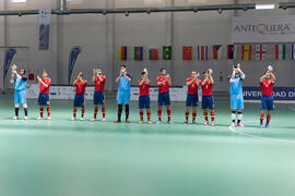 Jugadores de España. Partido España contra Portugal. 14º Campeonato del Mundo Universitario de Fútbol Sala 2014 (FUTSAL). Antequera. Julio de 2014