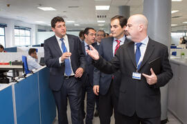 Visita de José Antonio Nieto, Secretario de Estado de Seguridad, a Aeorum. Edificio de Institutos Universitarios. Febrero de 2017