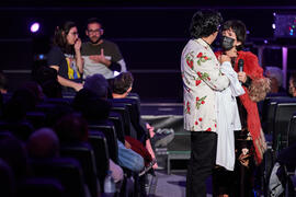 José Corbacho y Tecla Lumbreras en la gala de inauguración de la 31ª edición de Fancine de la Universidad de Málaga. Cine Albéniz. Noviembre de 2021