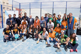 Foto de grupo tras la entrega de trofeos. Campeonato de España Universitario de Pádel. Antequera. Abril de 2017