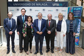 Autoridades. Conmemoración del 30 Aniversario de la Oficina de Transferencia de Resultados de Investigación de la Universidad de Málaga (OTRI). Edificio del Rectorado. Mayo de 2019