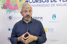 Carlos Sobera. Curso "La televisión del siglo XXI, nuevos formatos y consumos". Cursos de verano 2018 de la Universidad de Málaga. Marbella. Julio de 2018