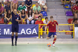 Partido Israel contra España. 14º Campeonato del Mundo Universitario de Fútbol Sala 2014 (FUTSAL). Antequera. Julio de 2014