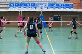 Partido femenino Universidad de Málaga - Universidad de A Coruña. Campeonato de España Universitario de Voleibol. Complejo Polideportivo Universitario. Abril de 2018