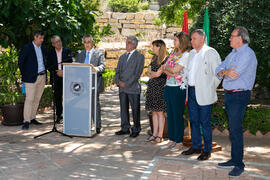 Intervención de Francisco Conde Poyales. Inauguración de la glorieta Botánicos de la UMA. Jardín Botánico de la Universidad de Málaga. Junio de 2018