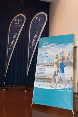 Cartel del 4º Congreso Internacional de Actividad Físico-Deportiva para Mayores de la Universidad de Málaga. Escuela Técnica Superior de Ingeniería Informática y Telecomunicaciones. Marzo de 2011