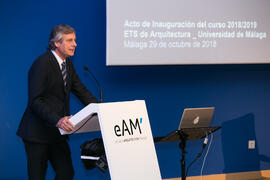 José Francisco Murillo. Inauguración del curso 2018-2019 de la Escuela Técnica Superior de Arquitectura de la Universidad de Málaga. Paraninfo. Octubre de 2018