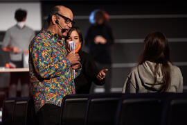 José Corbacho. Ensayo de la gala de inauguración de la 31ª edición de Fancine de la Universidad de Málaga. Cine Albéniz. Noviembre de 2021