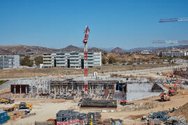 Obras de la nueva Facultad de Turismo. Campus de Teatinos. Febrero de 2022