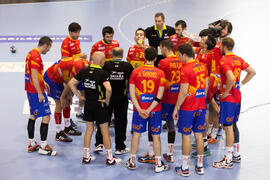 Partido Rumanía - España. Categoría masculina. Campeonato del Mundo Universitario de Balonmano. Antequera. Julio de 2016