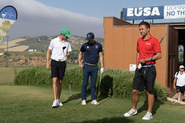 Jugadores en el campo. Campeonato Europeo de Golf Universitario en Antequera Golf. Antequera. Junio de 2019