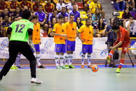 Partido Rusia contra Brasil. 14º Campeonato del Mundo Universitario de Fútbol Sala 2014 (FUTSAL). Antequera. Julio de 2014