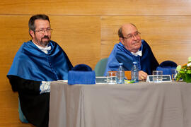 Manuel Marí Beffa y Antonio García-Bellido en su investidura como Doctor "Honoris Causa" por la Facultad de Ciencias de la Universidad de Málaga. Rectorado. Marzo de 2015