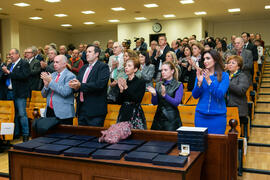 Asistentes al acto de celebración de San Lucas. Facultad de Medicina. Noviembre de 2019