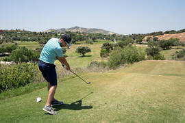 Jugada en el Campeonato Europeo de Golf Universitario. Antequera. Junio de 2019