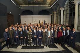 Foto de grupo. Toma de posesión de D. Teodomiro López Navarrete como Rector de la Universidad de Málaga. Palacio de San Telmo, Sevilla. Febrero de 2024