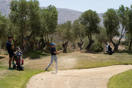 Jugada en el Campeonato Europeo de Golf Universitario. Antequera. Junio de 2019