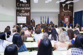 José Ángel Narváez en la graduación de alumnos del CIE-UMA el Día del Español. Centro Internacional de Español de la Universidad de Málaga. Junio de 2016