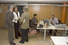 Oficina de la organización. 2º Congreso Internacional de Actividad Físico-Deportiva para Mayores de la Universidad de Málaga. Palacio de Ferias y Congresos de Málaga. Marzo de 2007