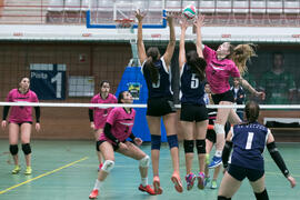 Partido femenino Universidad de Málaga - Universidad de A Coruña. Campeonato de España Universitario de Voleibol. Complejo Polideportivo Universitario. Abril de 2018
