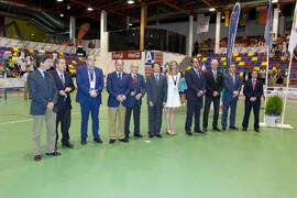 Autoridades. Acto de clausura y entrega de medallas. 14º Campeonato del Mundo Universitario de Fútbol Sala 2014 (FUTSAL). Antequera. Julio de 2014