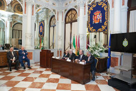 Nombramiento de Eugenio Chicano como miembro de la Real Academia de Bellas Artes de San Telmo. Salón de los Espejos, Ayuntamiento de Málaga. Septiembre de 2016